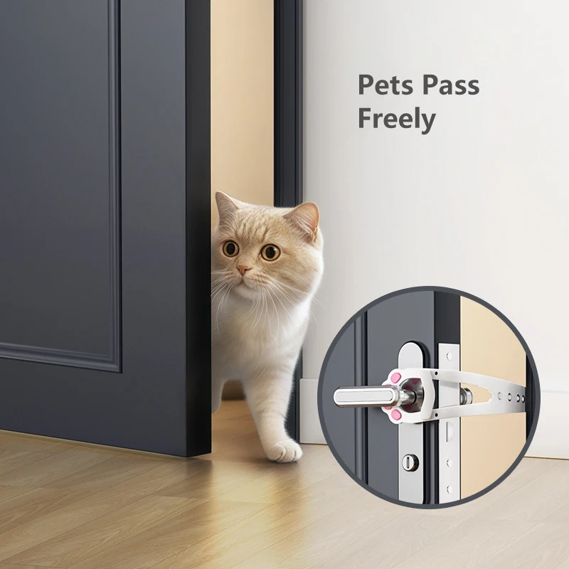 Pet Door Adjustable Pet Door Opener No Punching Cat Door Holder Latch Security Lock Flap for Dog Cats
