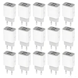 Universal Dual - Port USB Travel Charger - European Plug Adapter - 10pcs