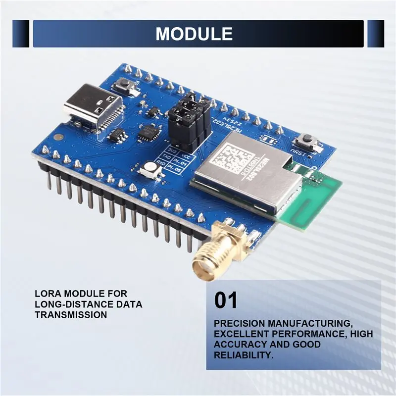 【CYBER MONDAY】무선 및 RF Lora 모듈 장거리 BLE 6.0 Lorawan 콤보 RF 모듈 MX25LE02 LLCC68 NRF54L15 PCB 안테나 Uart