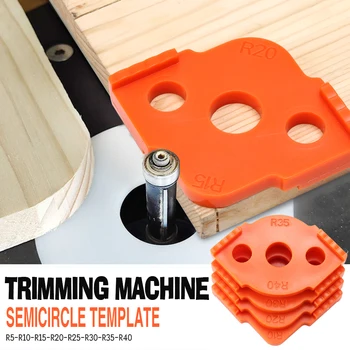 4Pcs Quick Locator Woodworking Router Corner Radius Templates Jig R5-R40 Woodworking Trimming Machine Wood Router Table Review