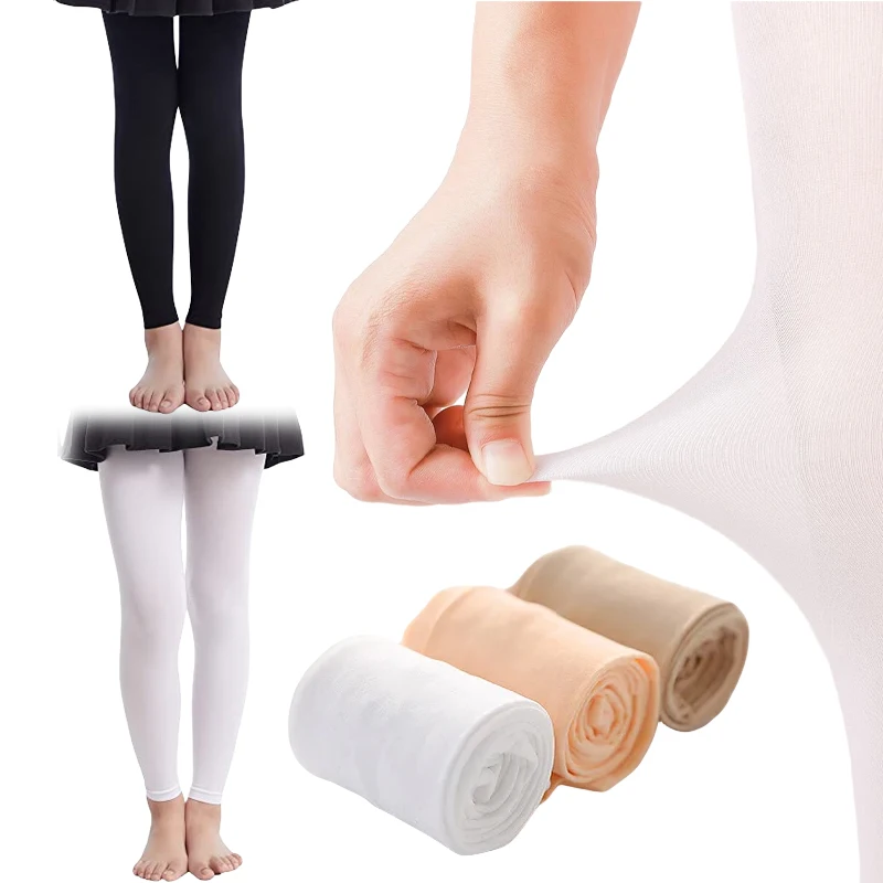 Summer Girl's 60Den Thin Semitransparent Velvet Matte Stirrup Tights Footless Soft Tights For Children Daily Wear S-XXL/80-160cm kids pantyhose ballet tights toddler tights kids leggings