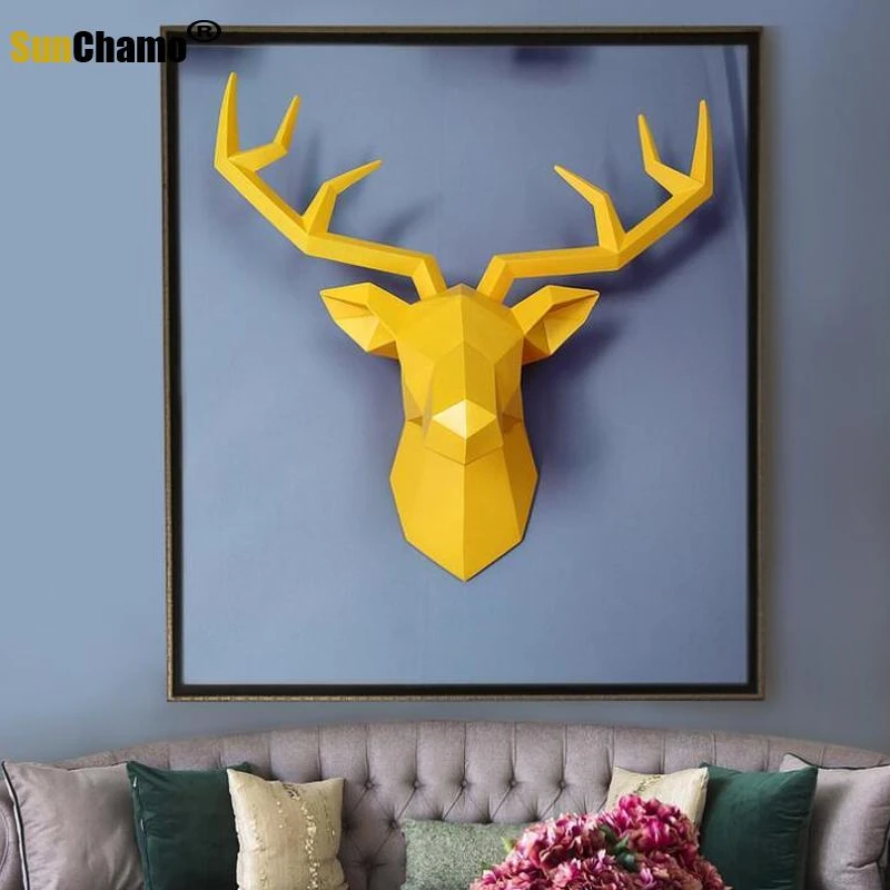 Skull Heads Home Decoration Deer Animal | Deer Head Statue Resin Wall - 4  3d Animal - Aliexpress