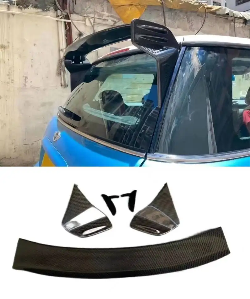 Per Mini R56 Spoiler Posteriore In Fibra Di Carbonio Jcw Style Fiber Glass Wing Lip Part Drift Racing Frp Roof Splitter Trim Auto Bodykit