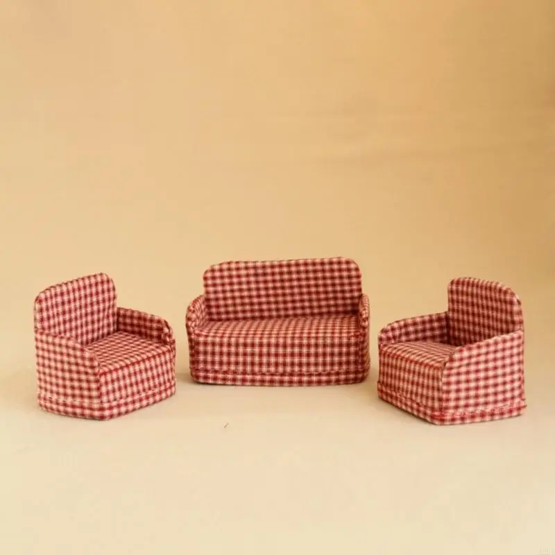 1/12 Puppenhaus Miniatur Sofa Modell Möbel für realistische Szene Dekore Kinder Rollenspiel Spiel Handwerk Projekt Dekoration – Detail 10