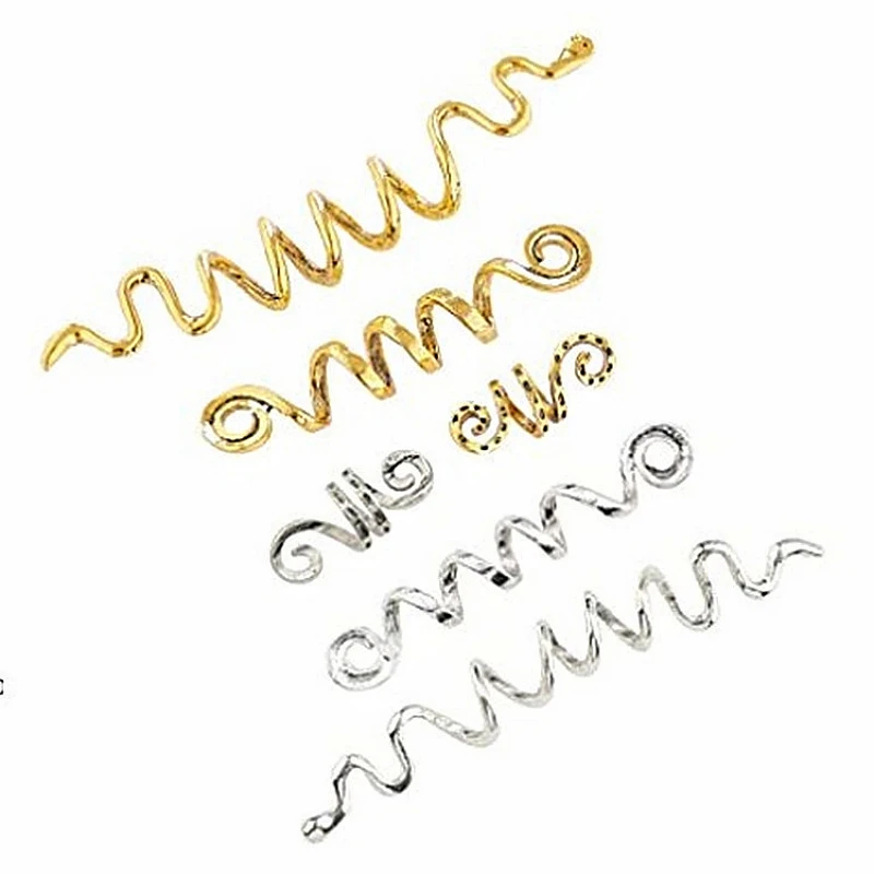 Ethnic spiral hair accessories set alloy snakelike round dreadlocks hair loop buckle
