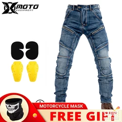 Motorcycle Pants Men Moto Jeans Protective Gear Touring Motorbike Trousers Motocross Pants CE Protective Gear Stretch Jeans