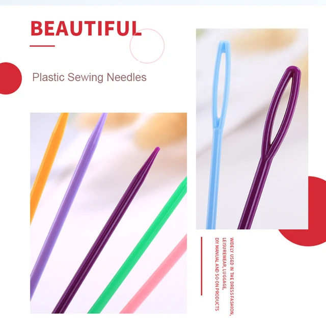 20/10/5Pcs Plastic Large Eye Sewing Needles Bodkin Darning Embroidery  Threading Crafts Cross-Stitch Tools 7/9/15cm Random Color