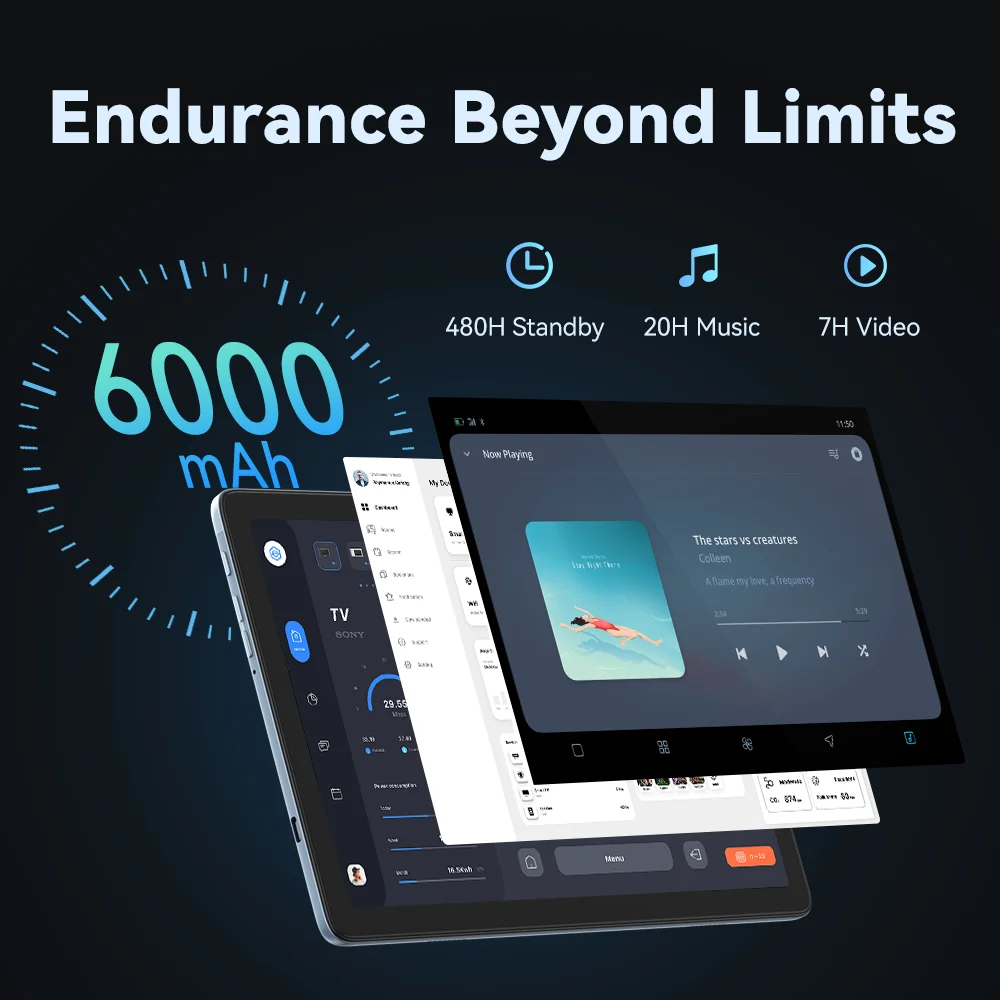 Cubot TAB 60, 2024 New Tablet, Android 13, Octa-Core, 8GB RAM(4GB+4GB), 128GB ROM, 10.1" HD+ Screen, 6000mAh, OTG, Wifi 6 6