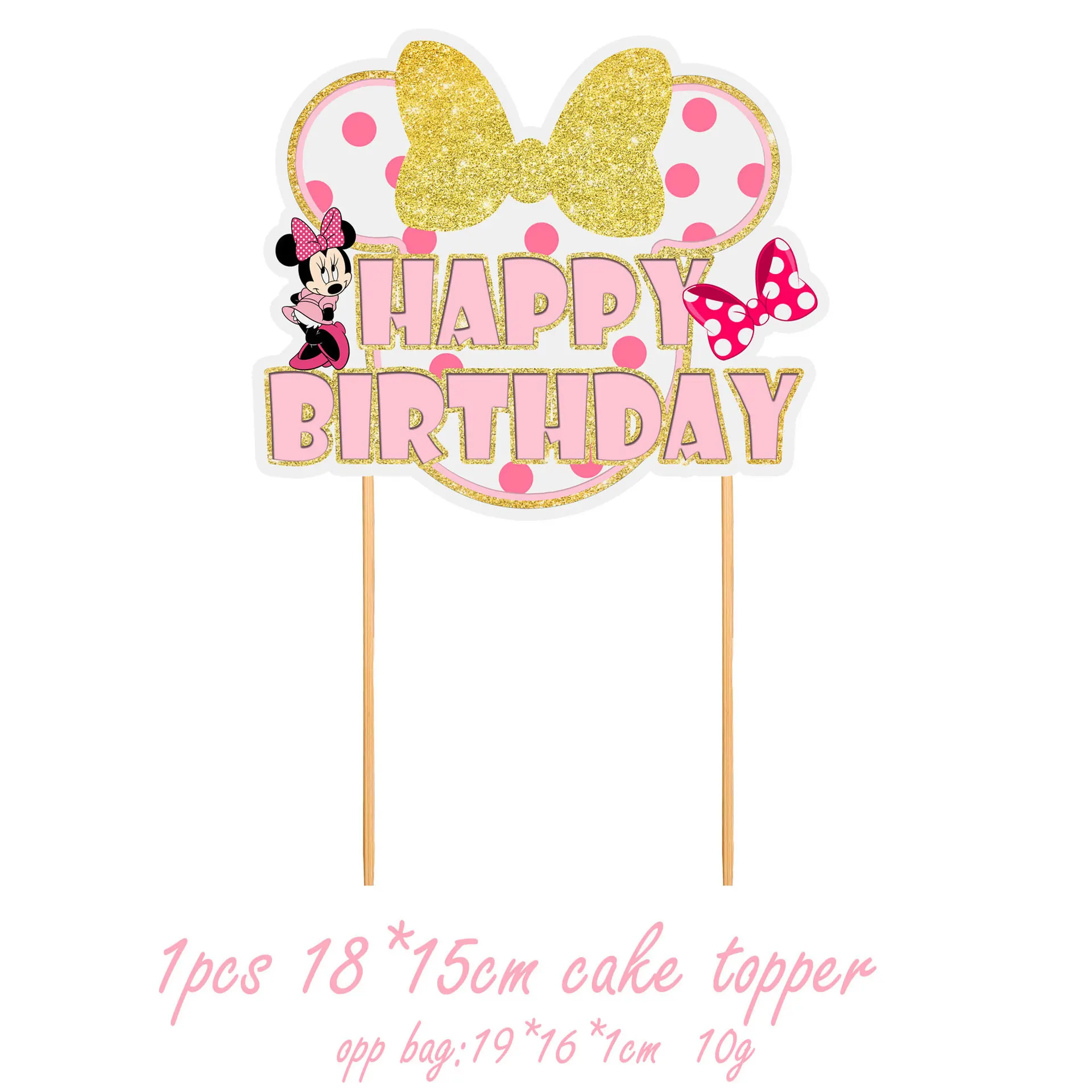 Disney Minnie Mickey Mouse Cake Decorations Minnie Party Cake Topper for Kids Birthday Party Baby Shower Flag Supplies Gift cake topper cake toppers cake decorations birthday party supplies party decorations