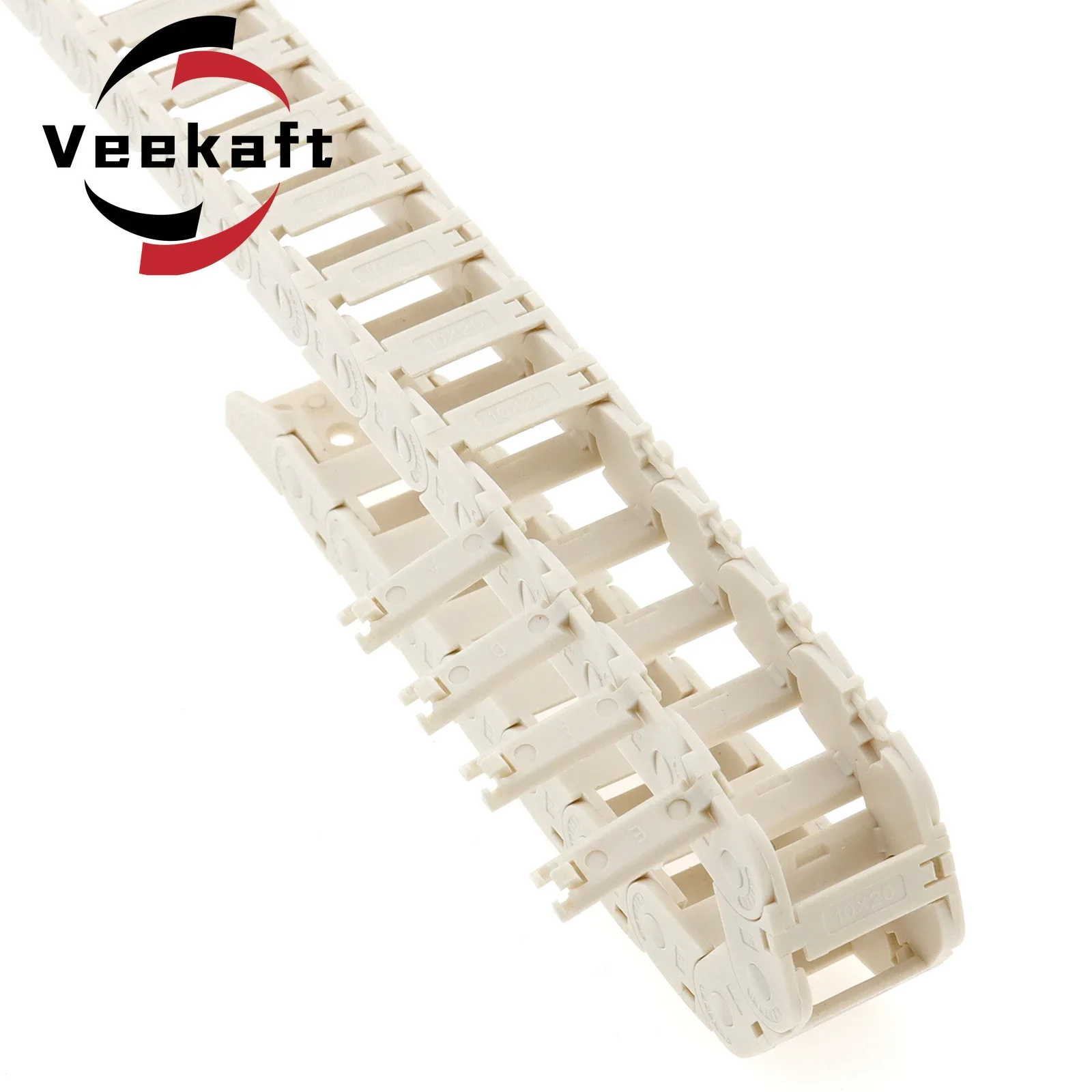 Ponte Corrente de Arrasto tipo Aberto Porta-cabos com Conector para Impressoras Cnc 3d Branco Pa66 10×11 10×15 10×20 10×30 1m Comprimento