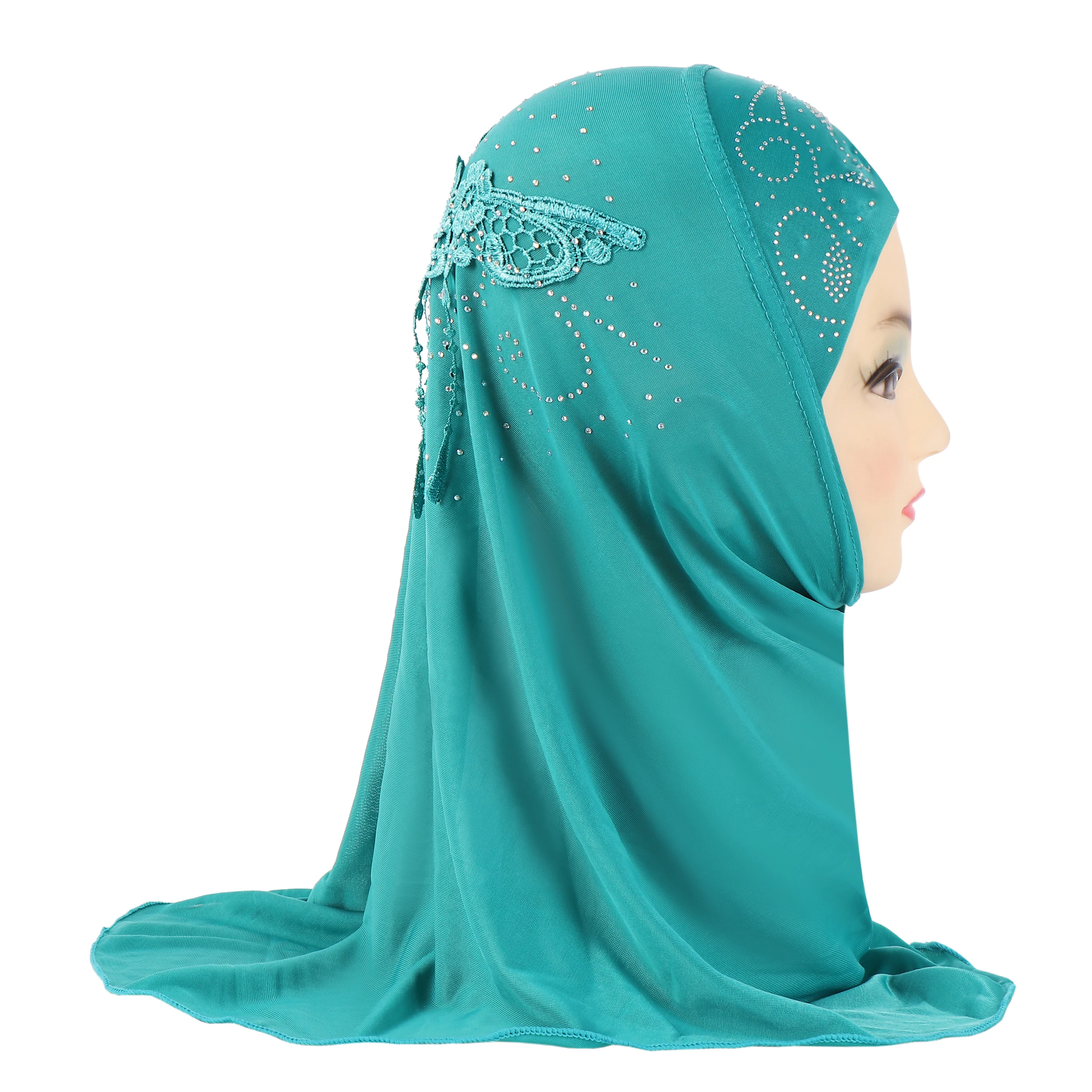 Hijab Per Bambine Musulmane | Sciarpa Elastica Con Strass - Taglia 2-6 Anni, 7 Colori