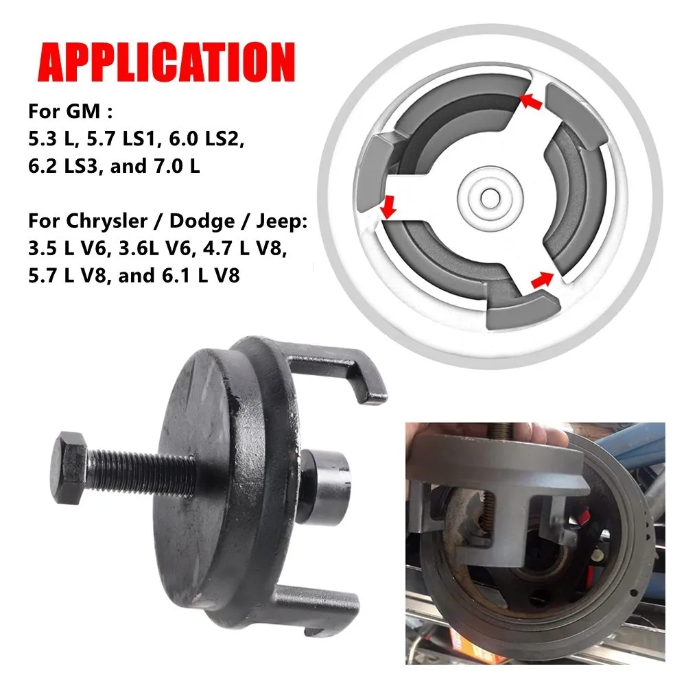 LGDWINGS 25264 Harmonic Balancer Puller Tool for Quick Disassembly of  Harmonic Balancer Crank Pulley Puller Compatible with GM Jeep Chrysler Dodge