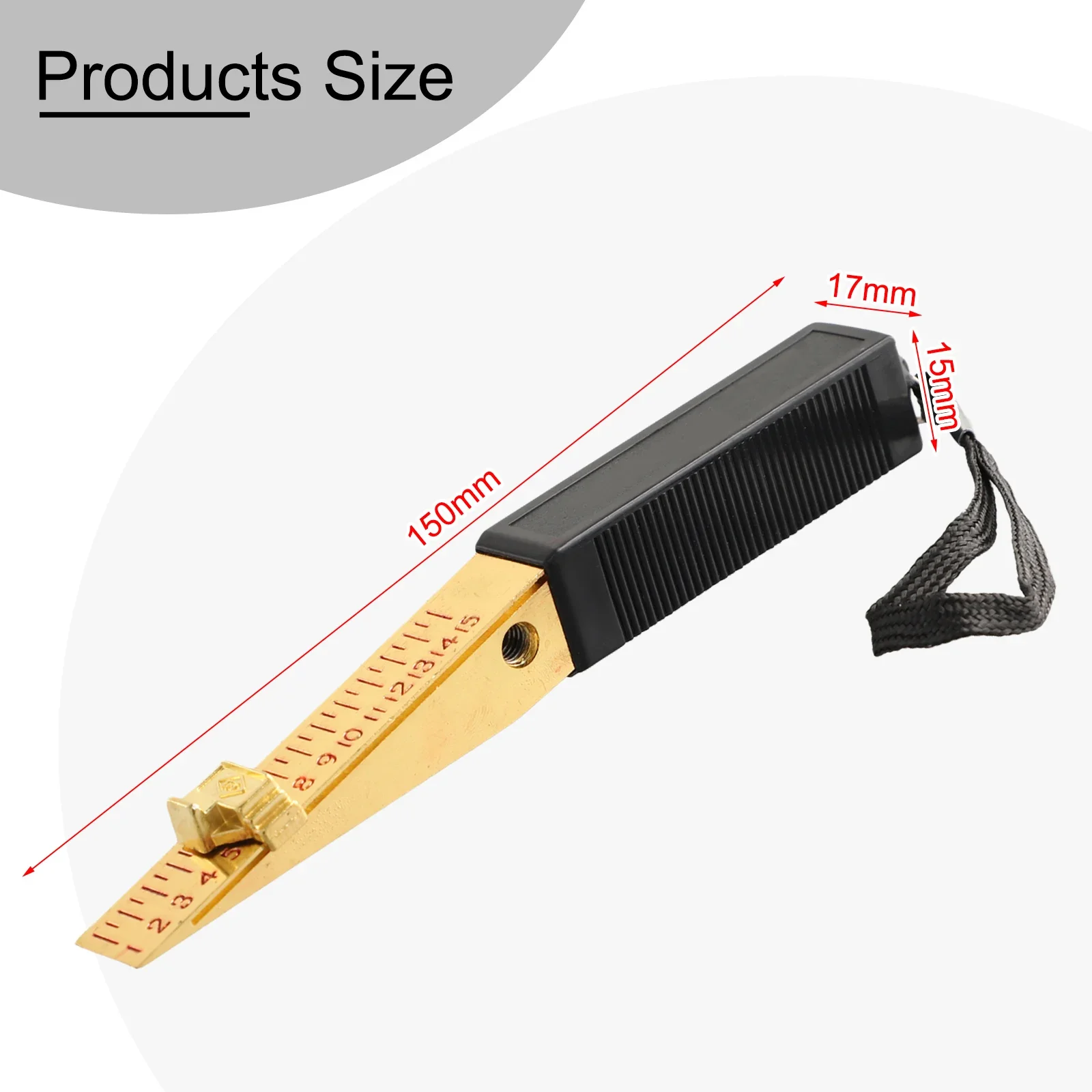 Factory Feeler Gauge Wedge Feeler 0.5mm 1-15mm Copper Plated Measuring Tool Vernier Wedge For Door Gap Measuring measuring ruler