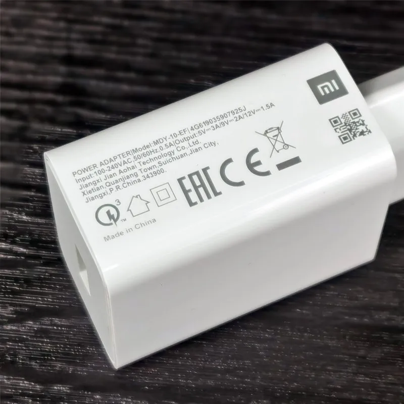 Xiaomi 18w Charger Original EU QC 3.0 Fast Charger Quick Charge Usb Cable For Redmi Note 6 7 8 Pro 9 10 POCO M3 9A 10A 4X