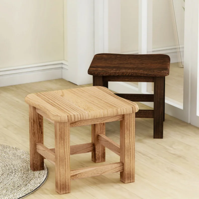 Low Stools Modern Home Solid Wood Small Square Bench Creative Sofa