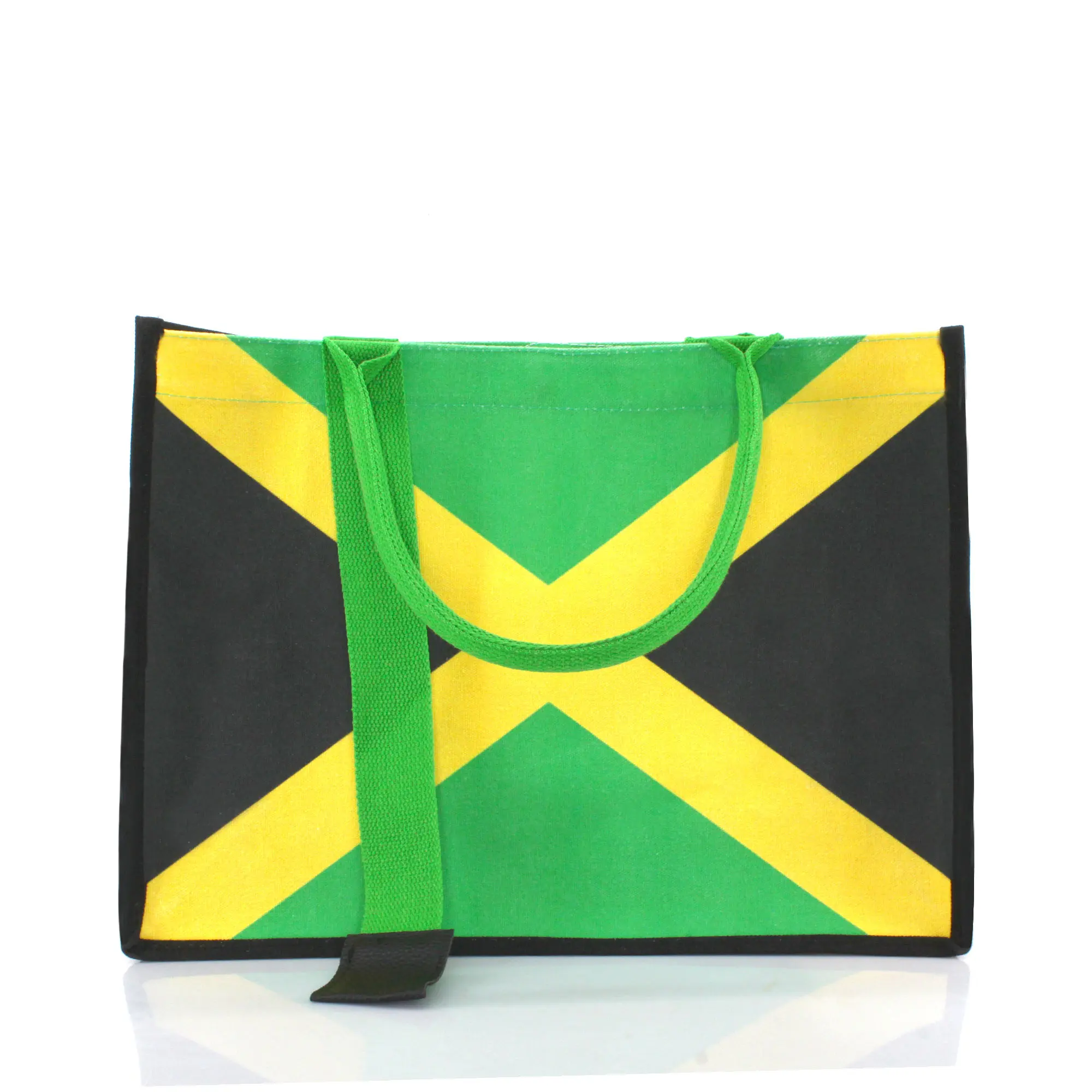 Women's Canvas Tote Bag Waterproof Ribbon Beach Bag Jamaican Reggae Party