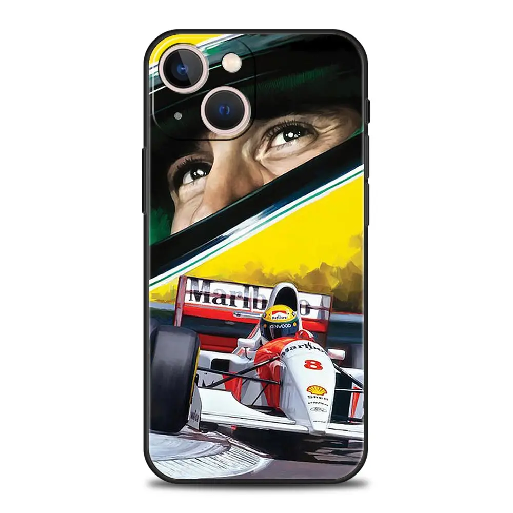 Ayrton Senna F1 Soft Black Phone Case Cover