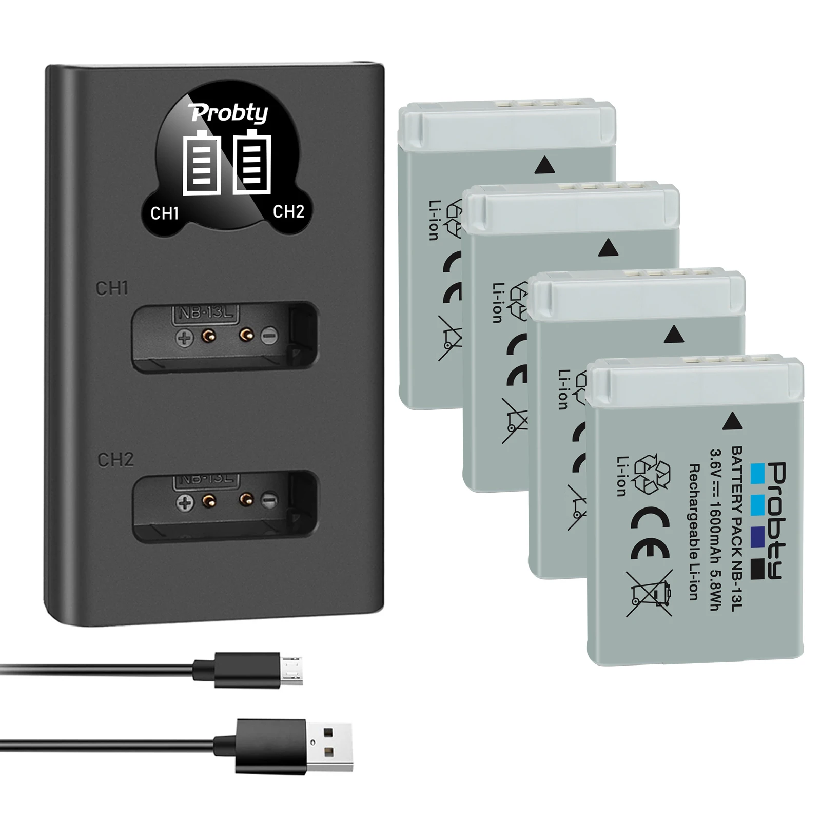 1600Mah Nb-13L Nb13L Nb 13L Batteria + Caricabatterie Usb Led Per Batterie Canon G7 X Mark Ii G7X G5 X G5X G9 X G9X Sx620 Sx720 Hs