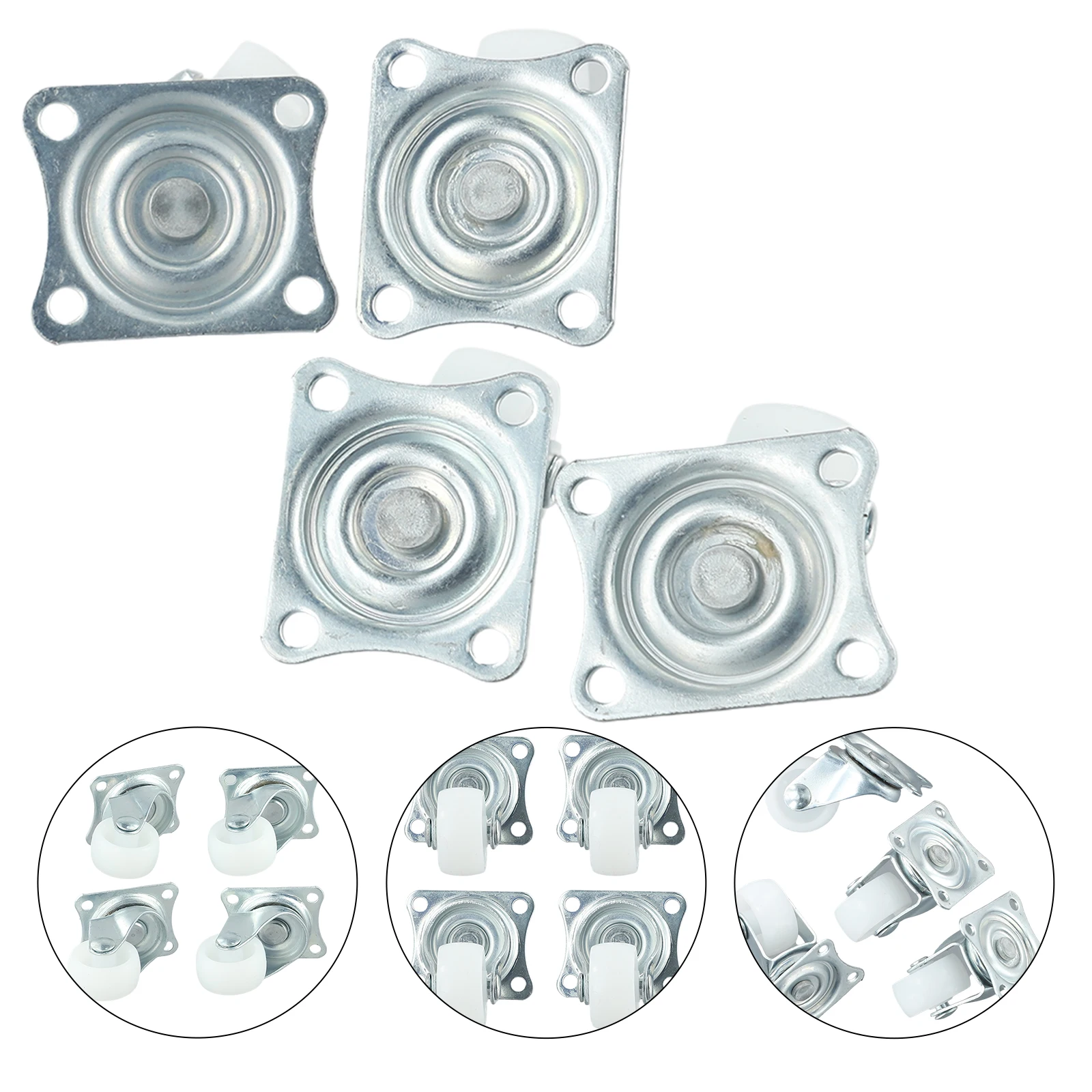 

4/12 Pcs Casters Kit Caster Stroller Wheel Swivel Caster With Rubber Mount Ball Bearing Wheels 1.46in X 1.25in Rotation Tools