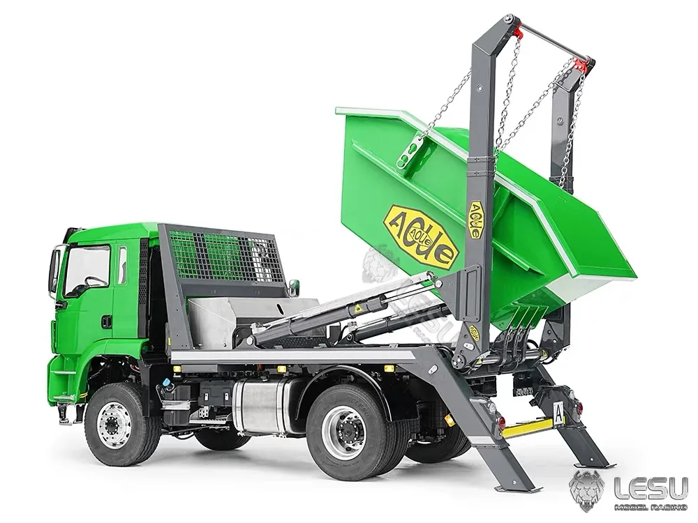 RTR LESU 4*4 RC Skip Loader Truck 1/14 Remote Control Hydraulic Metal Dumper 3-speed Swing Arm Dump Car Model Light Sound System 2