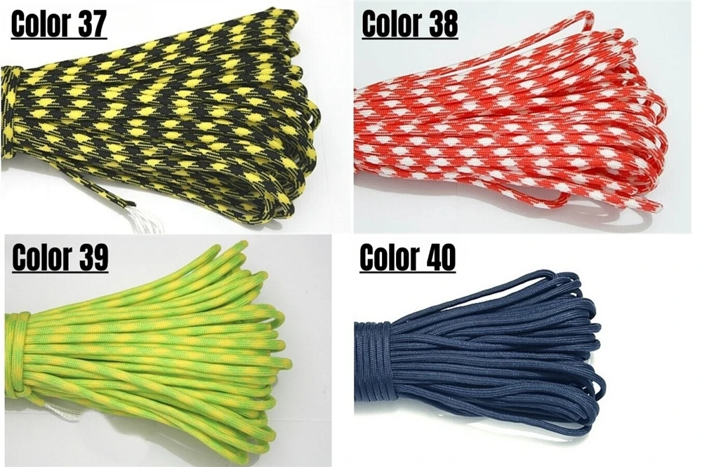 1 Stück 100FT 550 Paracord Fallschirmschnur Lanyard Mil Spec Typ III 7 Strang Kern zum Klettern Camping Schnallen Armband 1-40 – Detail 9