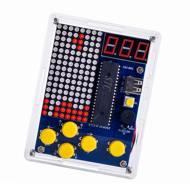 

DIY Game Kit PCB Electronic Soldering Training Kit support For Retro Snake/Plane/Racing Games with Acrylic Case