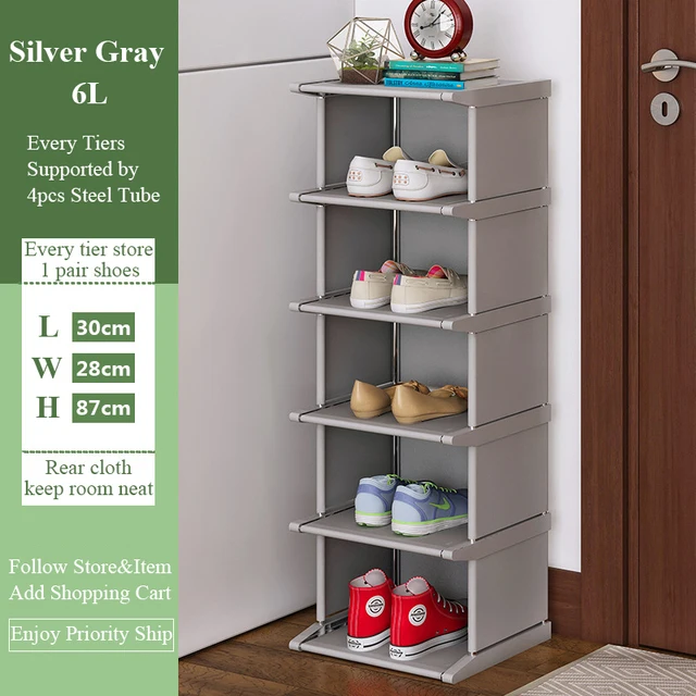 6 layers Standing Shoe Rack Dustproof Shoes Cabinet Assemble Shoe Organizer Shelf Top-quality Corner Closet Holder 3