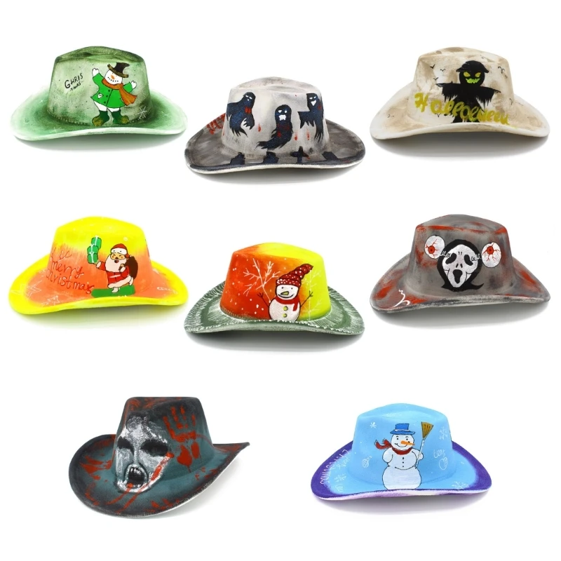 

Festival Halloween Christmas Cowgirls Hat for Woman Men Photography Cowboy Hat