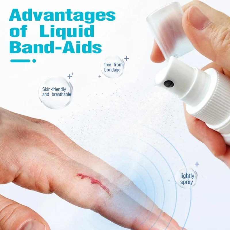 Liquid Wound Dressing Bandage Spray Waterproof Liquid Sprayer Wound Healing Gel Hemostatic Adhesive for All Skin Areas wound dressing spray