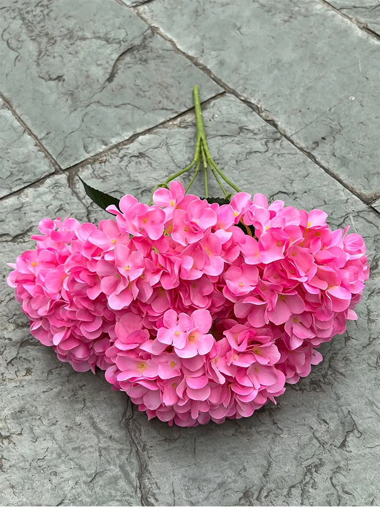 Große Größe, 5 Köpfe, weiß, rot, Hortensien, künstliche Blumen, Seide, DIY, Hochzeit, Brautstrauß, künstliche Blumen, Party, Heimdekoration – Detail 25