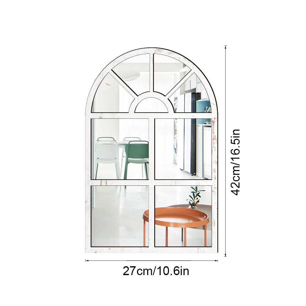 Fresh White Wood Decorative Mirror Small Box Living Room Dressing Table Decorative Wood Wall Mirror Home Accessories