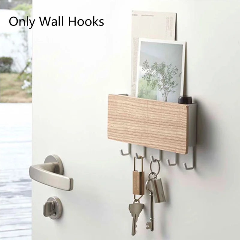 Wall Hanging Bamboo Key Hanger Holder Wall Organizer Rectangle Key Rack Hooks Coat Hooks Home Decoration Coat Hanger