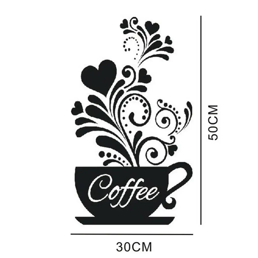 Coffee Wall Stickers Kitchen Decorative Stickers Vinyl Wall Decals DIY Home Decor Dining Room Shop Bar