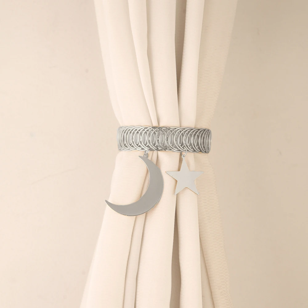 Retro Simple Style Star and Moon Curtain Buckle Window Decoration Accessories