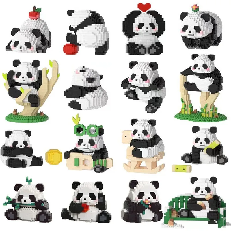 

3 in 1 Cute Orchid Fu Bao Panda Building Blocks Building Toy Decoration Girls Gift Christmas Gift Compatible lego конструктор
