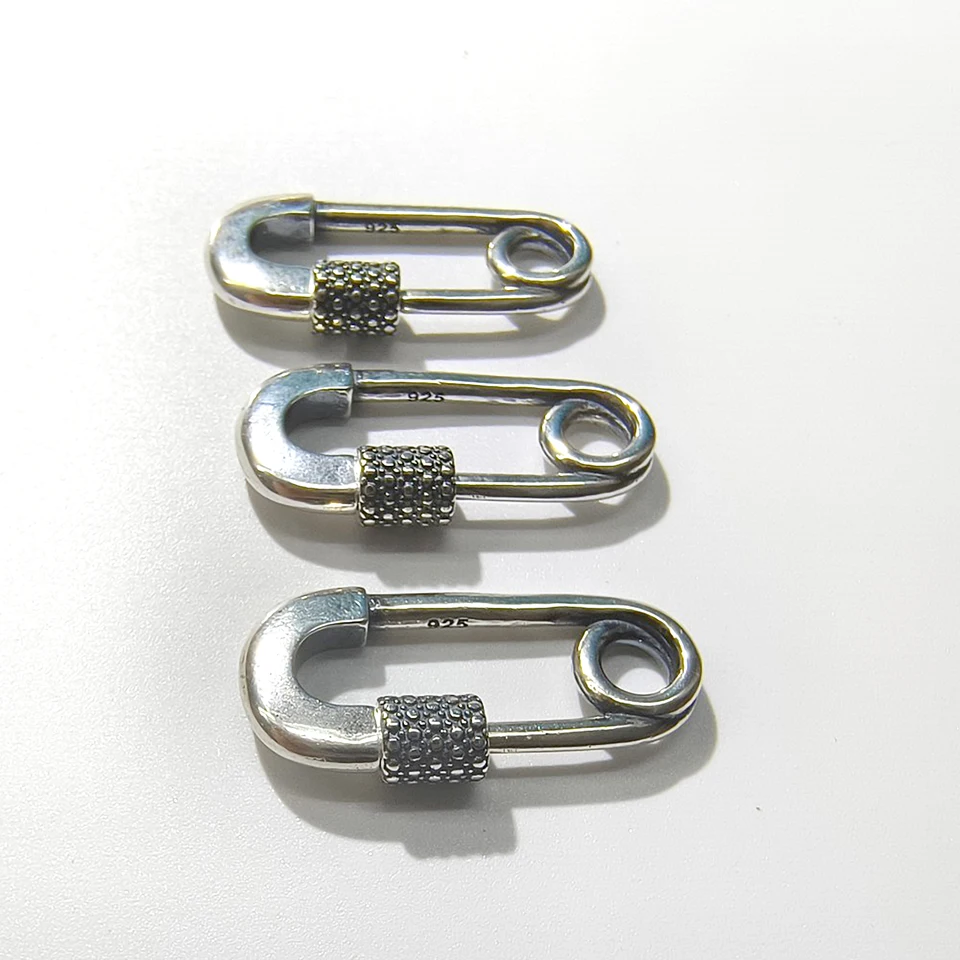 アンティーク925スターリングシルバーカラビナクラスプ、安全