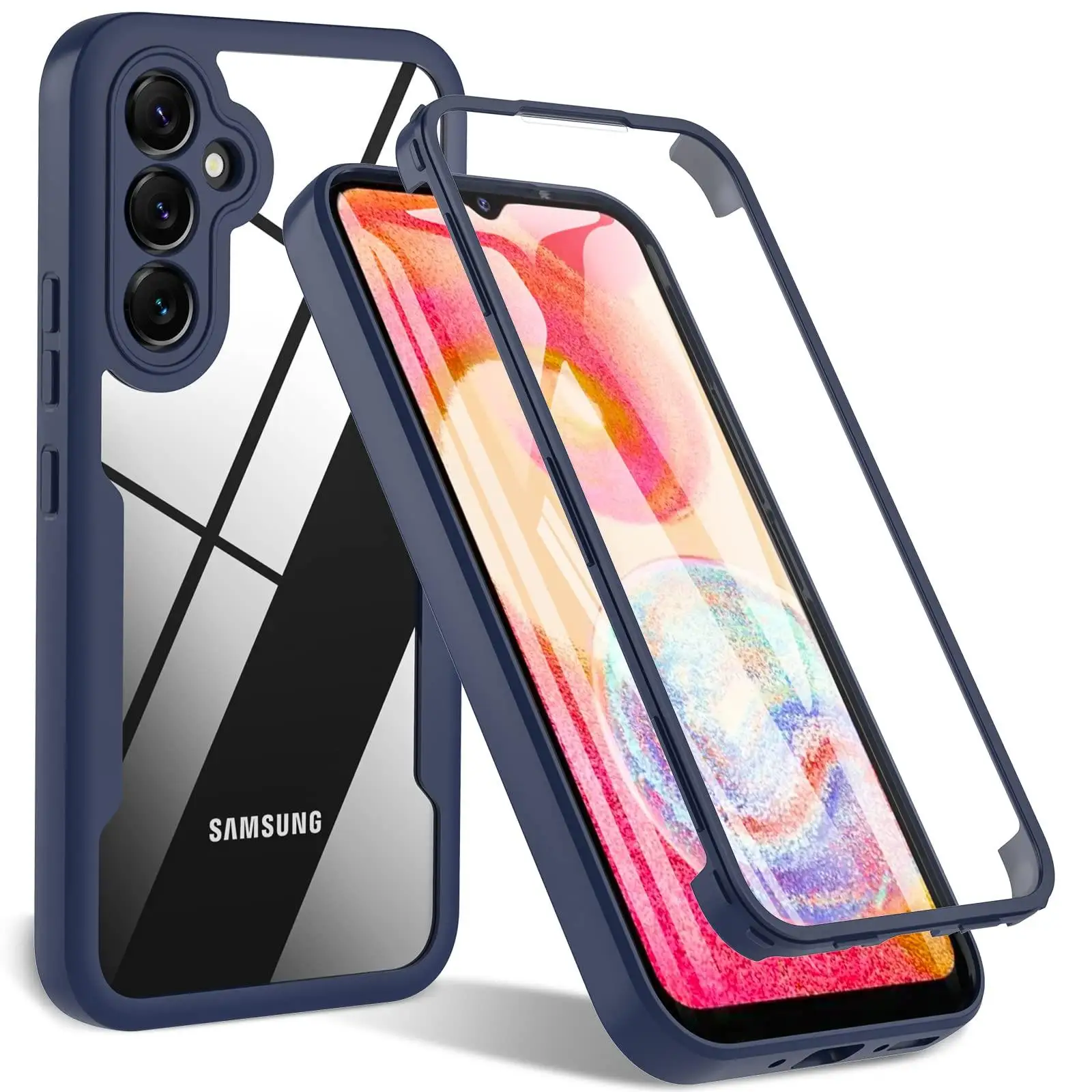 360-Grad-Ganzkörper-Displayschutz, transparente Hülle für Samsung A07 A17 A06 A16 A05S A15 A14 A26 A36 A56 A25 A55 A35 A54 stoßfest