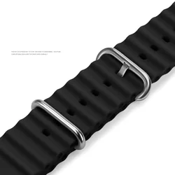 Premium Silicone Sport Strap for Apple Watch - Ocean Band Collection (1 black)