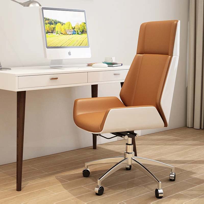Leather Massage Office Chair Accent Comfortable Swivel Accent Work Arm Ergonomic Chair Luxury Sillas De Escritorio Furnitures