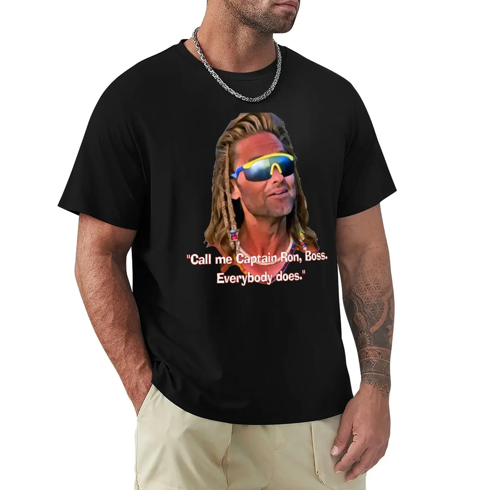 Captain Ron - Call Me Captain Ron, Boss... Tutti Fanno T-Shirt Summer Top T-Shirt Uomo Magliette Grandi E Alte Per Uomo