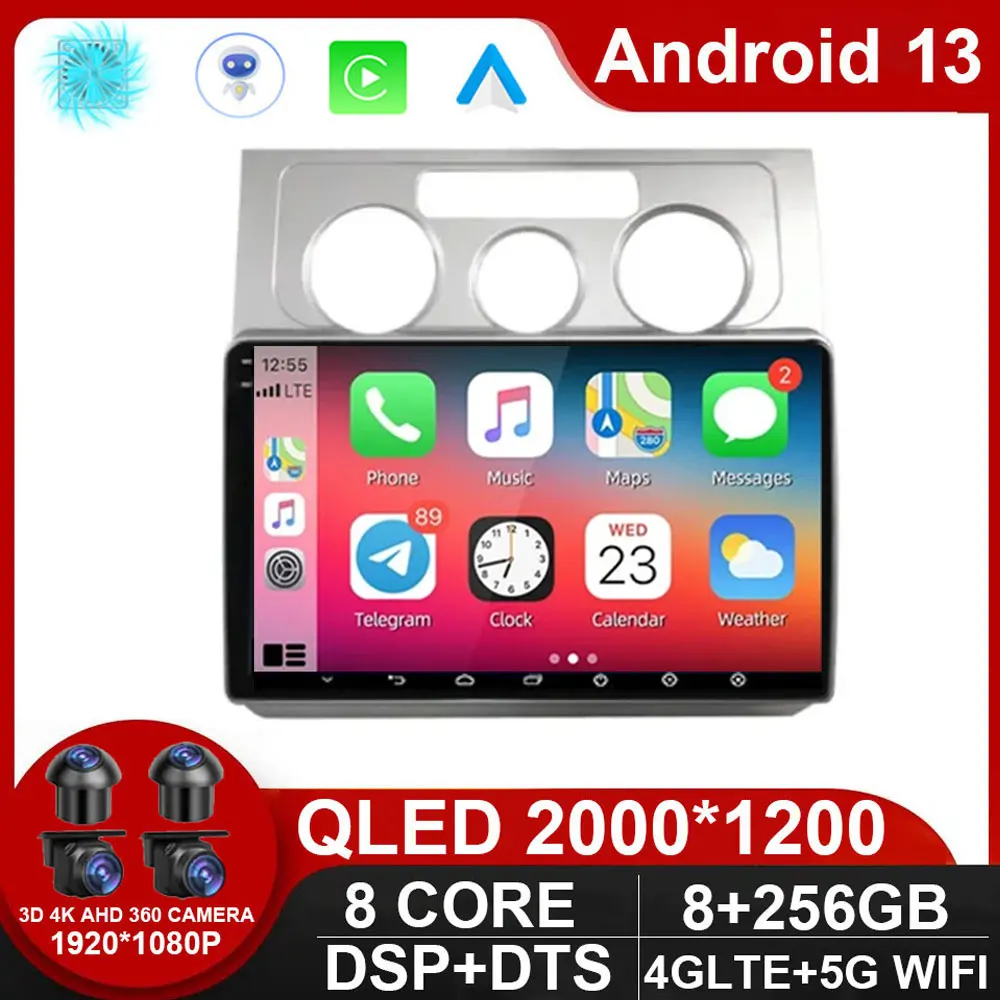 

8+256 Android 13 Car Radio For VW Volkswagen Touran 1 2003 - 2010 Multimedia Carplay GPS DVD 2 DIN Autoradio Stereo Navigation
