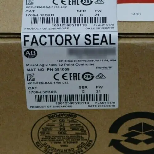 

New Factory Sealed Allen-Bradley 1766-L32BXB MicroLogix 1400 32 Point Controller