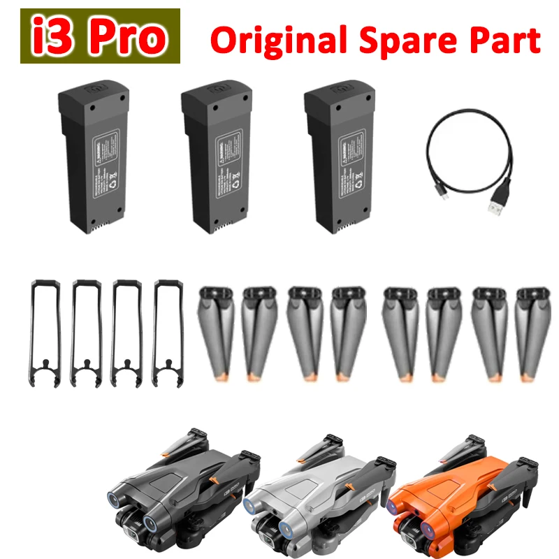 

Дрон i3 Pro, оригинальная запасная часть, пропеллер, защитная рамка, защита, зарядное устройство USB, запчасть для аккумулятора, аксессуары для радиоуправляемого квадрокоптера