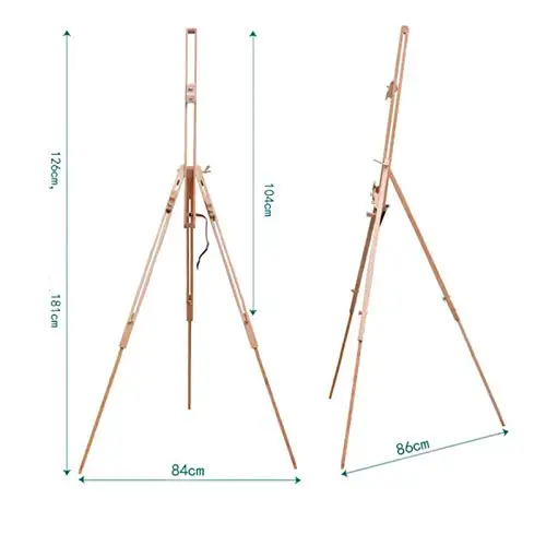 Adjustable Artist Easel Stand Solid Beech Wood Portable Foldable Telescopic Tripod Easel Painting Oil Painting Sketchbook