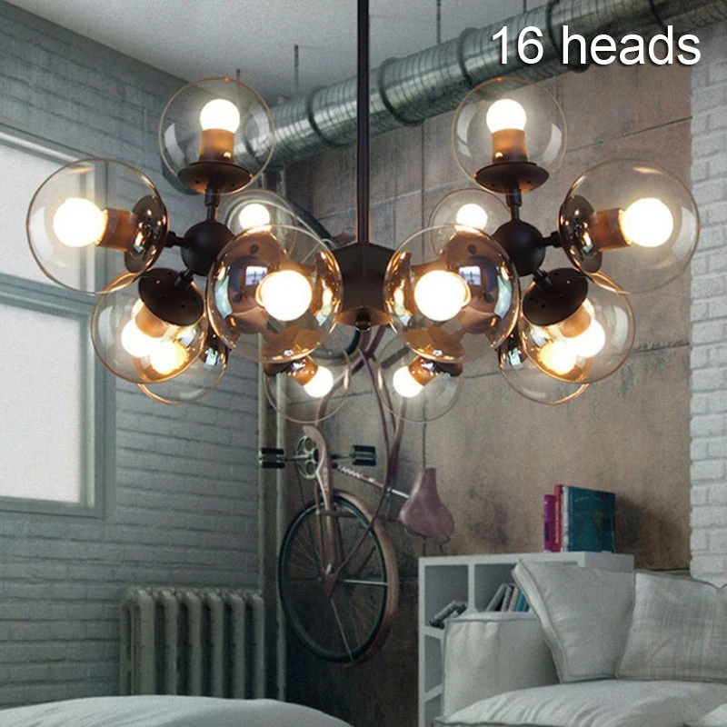 12/16 Heads Vintage Industrial Rope Metal Chandelier Pendant Ceiling Lamp 