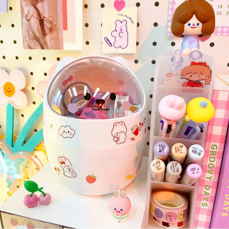 

Creative Car Kawaii Acrylic Penholder Desktop Organizer INS New Fashionable and Cute Office Stationery Cosmetic Storage Box