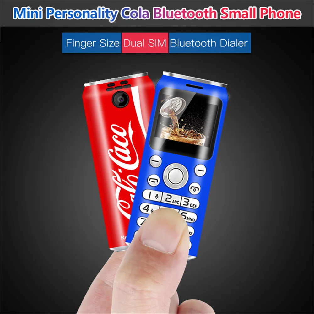 SATREND K8 Fashion Mini Mobile Phone Cola Shape Dual SIM Telefone MP3 Call Recording 1.0'' Pocket Smallest Size Cellphone