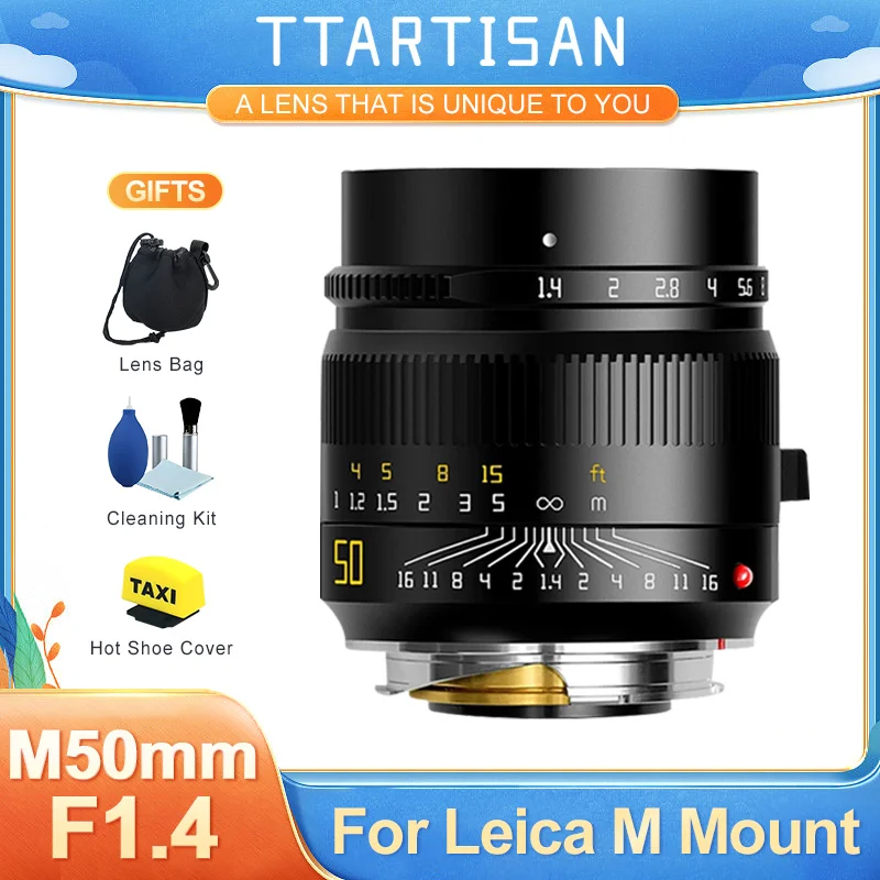 

TTArtisan 50mm F1.4 ASPH Full Frame Manual Focus Fixed Lens for Leica M-Mount Cameras Like M240 M3 M6 M7 M8 M9 M9p M10 Vintage