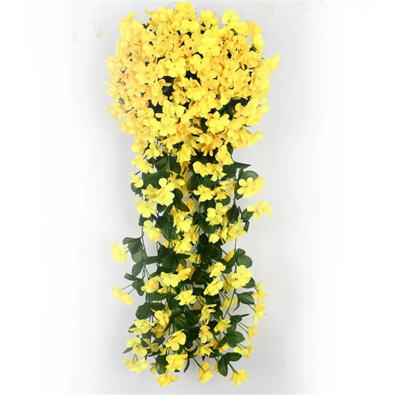 100CM Violet Artificial Flower Party Decoration Simulation Valentine S Day Wedding Wall Hanging Basket Flower Orchid Fake