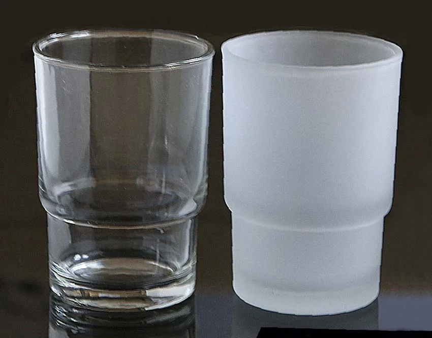 Description Picture 3 of itembathroom hotel household square round glass toothbrush cup frosted or transparent